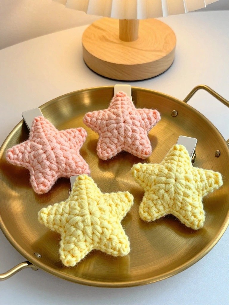 Star Crochet Hair Clips